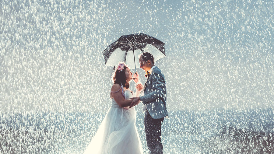 rain wedding photos