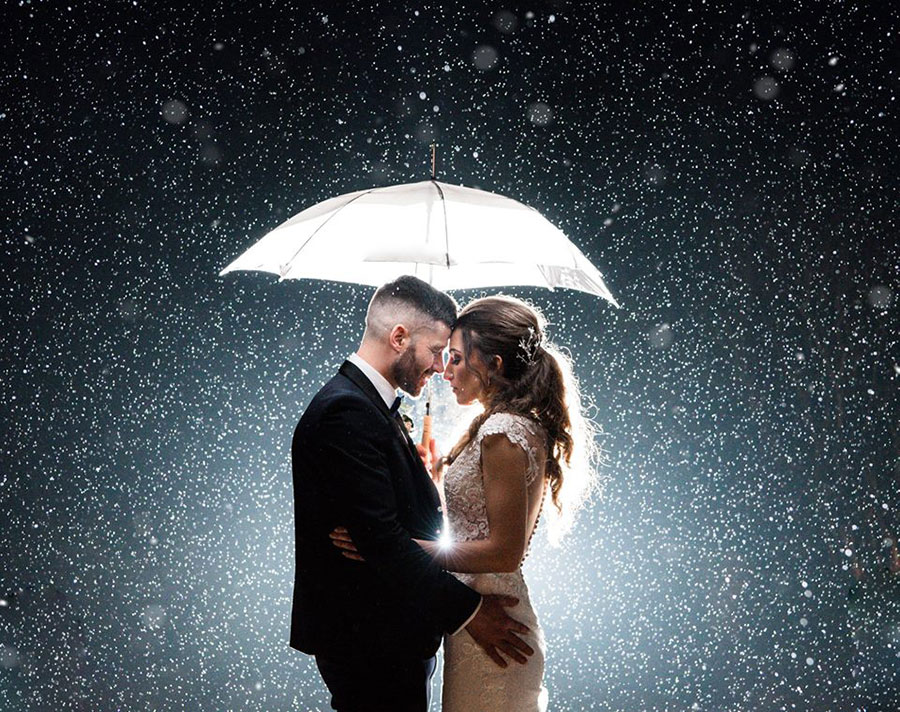 rain wedding photos